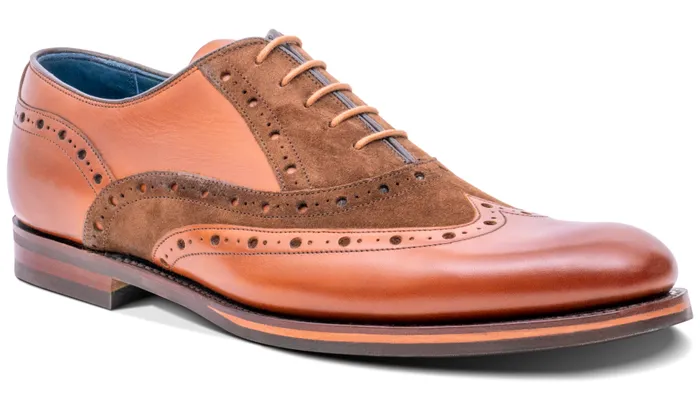 Abingdon 8211 Chestnut CalfPolo Suede Men Barker Shoes Mens Brogues