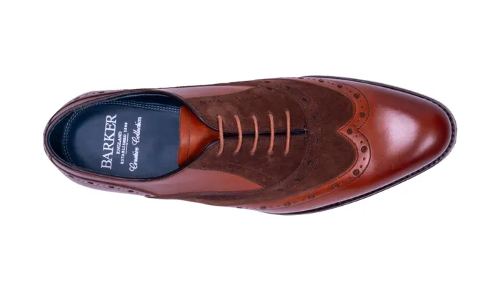 Abingdon 8211 Chestnut CalfPolo Suede Men Barker Shoes Mens Brogues