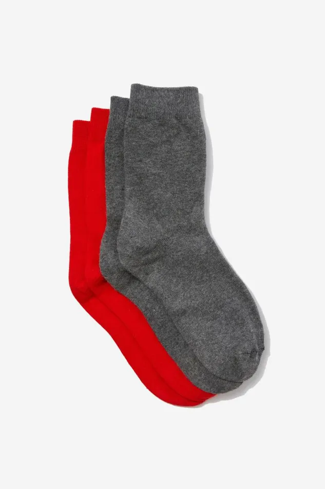 Accessories Supr Accessories Sock 2 Pack Reddark Grey Marle