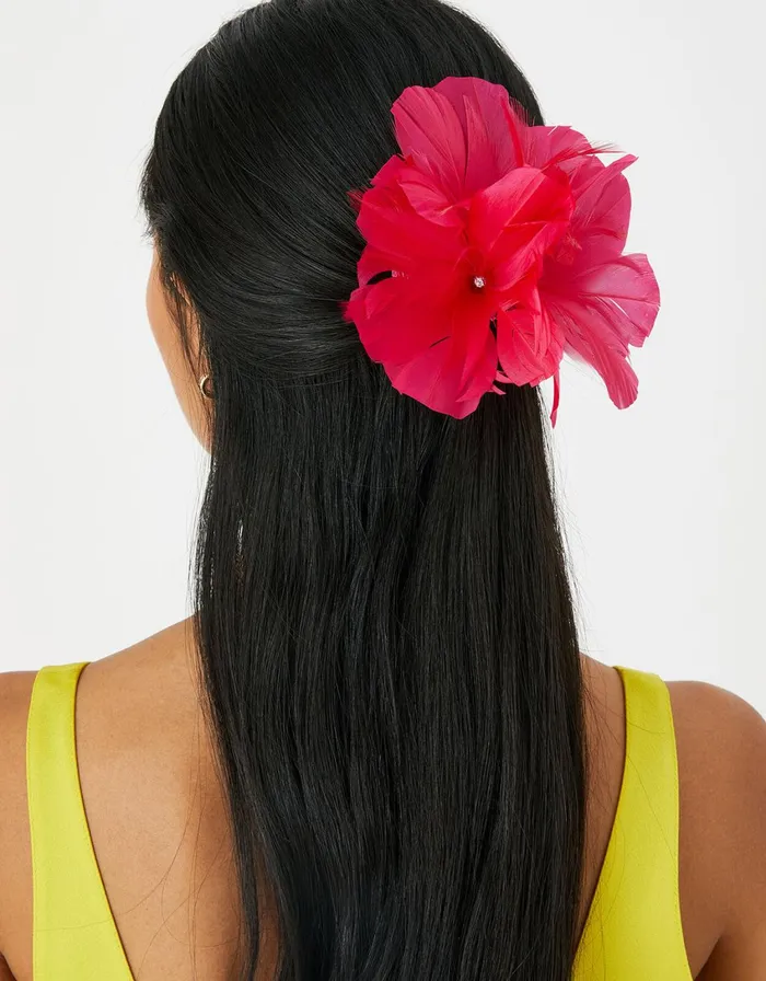 Accessorize Abigail Flower Hair Clip Pink Fuchsia Women Hats