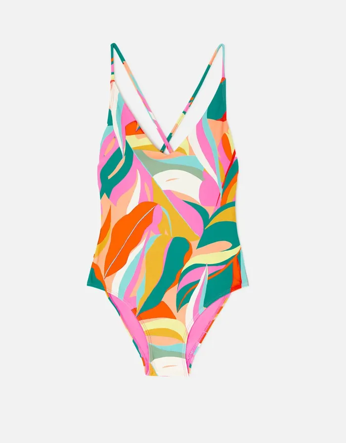 Accessorize Beachcomber Floral Plunge Swimsuit Multi Brightsmulti Women Swimsuits
