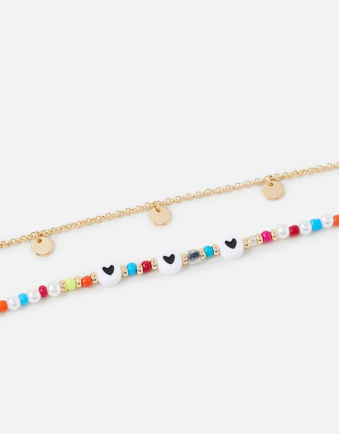 Accessorize Beaded Layered Anklet Women Anklets