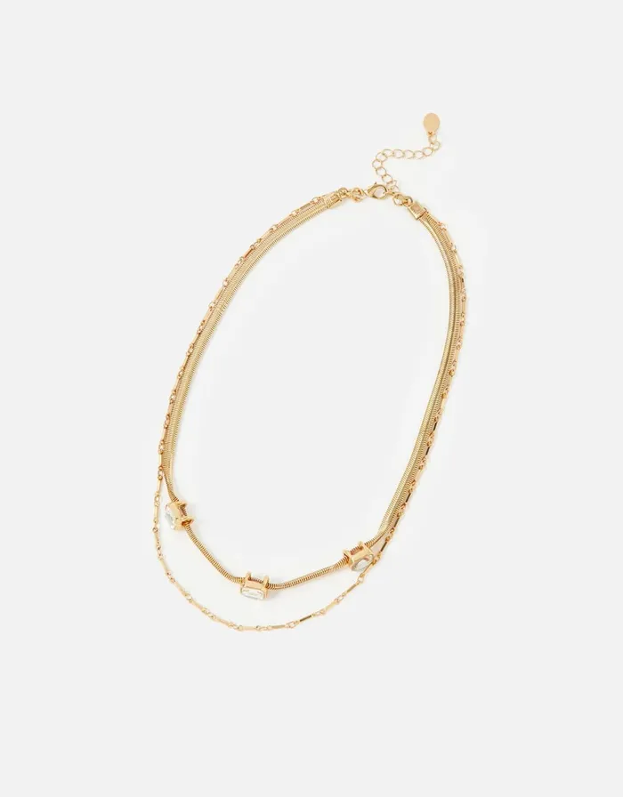 Accessorize Blue Harvest Snake Chain Layered Necklace Women Necklaces