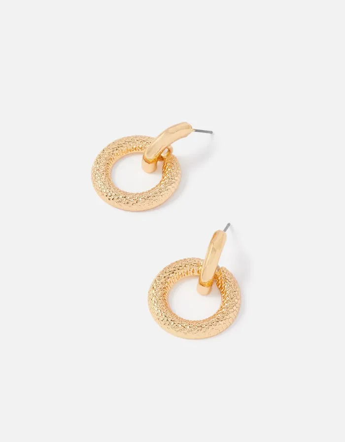 Accessorize Blue Harvest Textured Doorknocker Earrings Women Earrings
