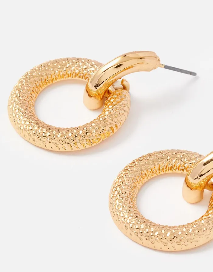 Accessorize Blue Harvest Textured Doorknocker Earrings Women Earrings
