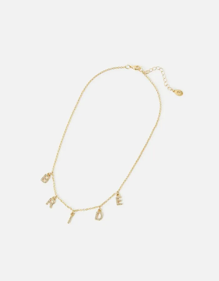 Accessorize BRIDE Letter Necklace Women Necklaces