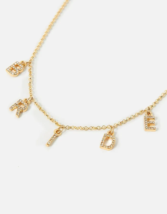 Accessorize BRIDE Letter Necklace Women Necklaces