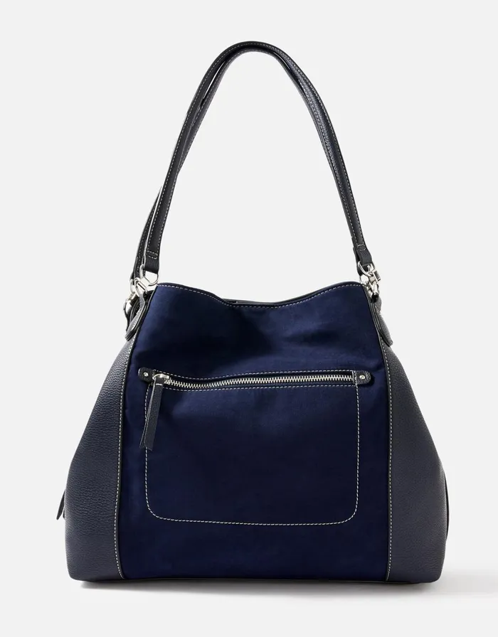 Accessorize Brooklyn Casual Shoulder Bag Blue Navy Women Vegan Bags Backpacks and Purses