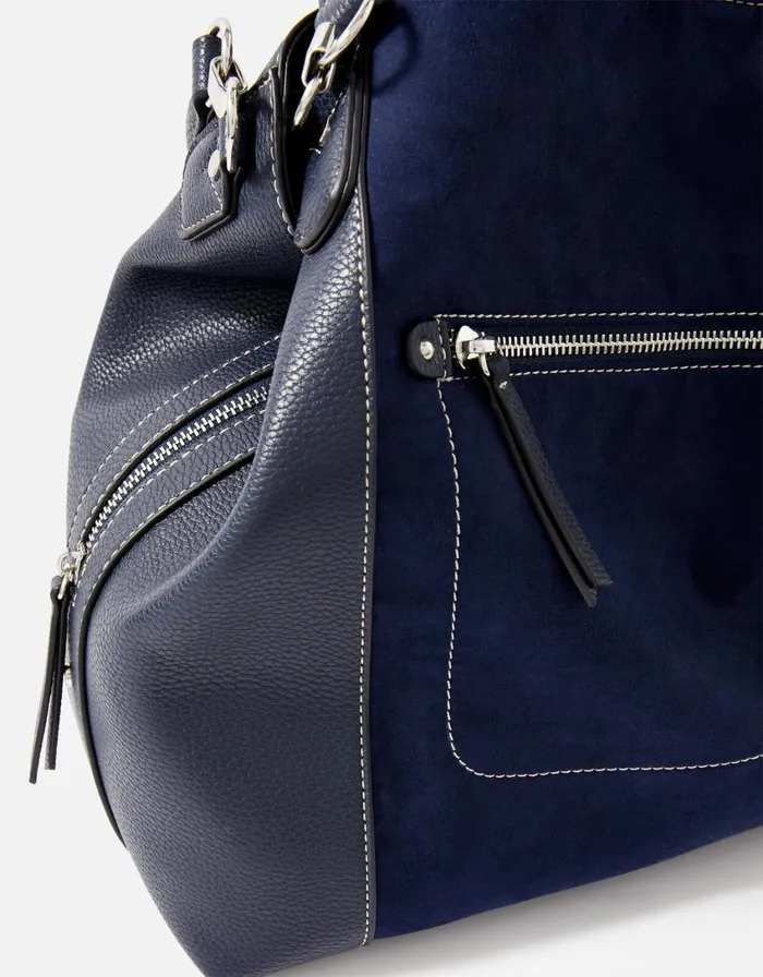 Accessorize Brooklyn Casual Shoulder Bag Blue Navy Women Vegan Bags Backpacks and Purses