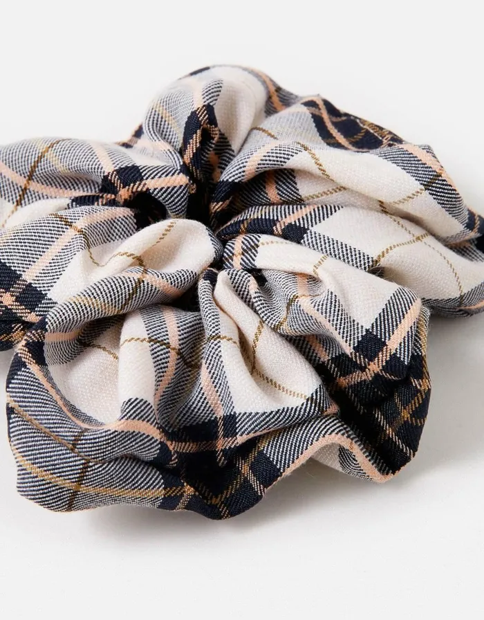 Accessorize Check Print Scrunchie Women Hair Accessories