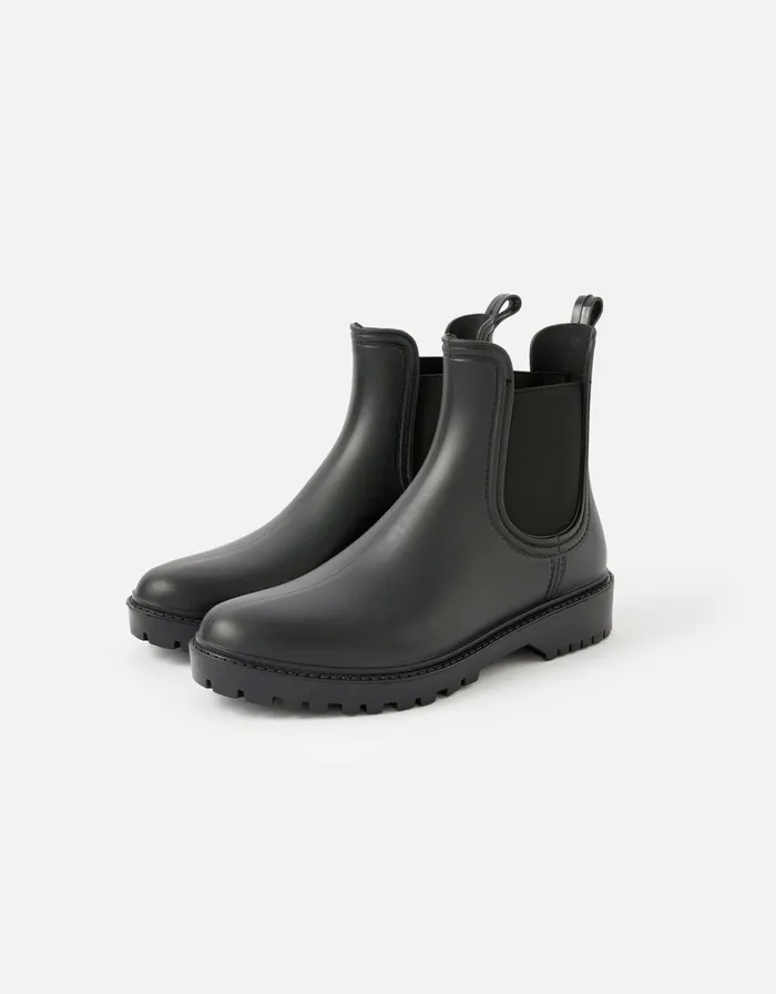 Accessorize Chelsea Rain Boots Black Black Women Boots