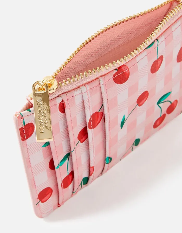 Accessorize Cherry Print Cardholder Women Vegan Bags Backpacks and Purses