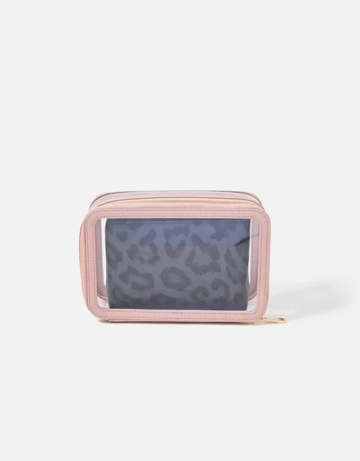 Accessorize Clear Makeup Case Set Women Travel Bags