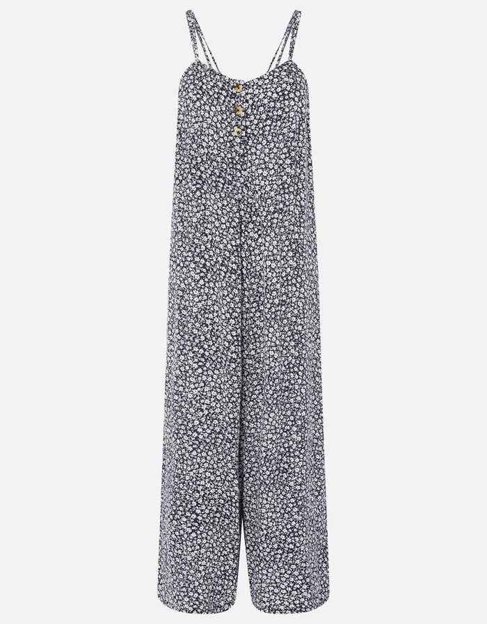 Accessorize Ditsy Print Romper Blue Navy Women Jumpsuits and Playsuits