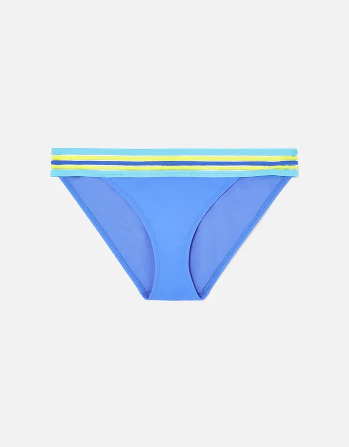 Accessorize Elastic Trim High Waist Bikini Briefs Blue Blue Women Bikinis