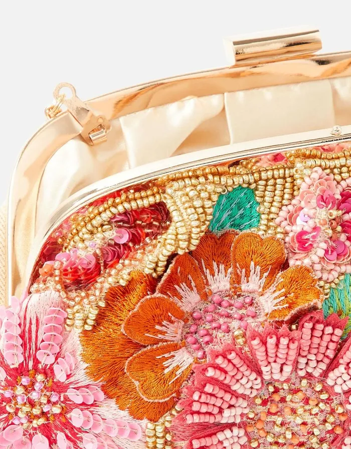 Accessorize Embellished 3D Flower Clutch Bag Women Clutch Bags