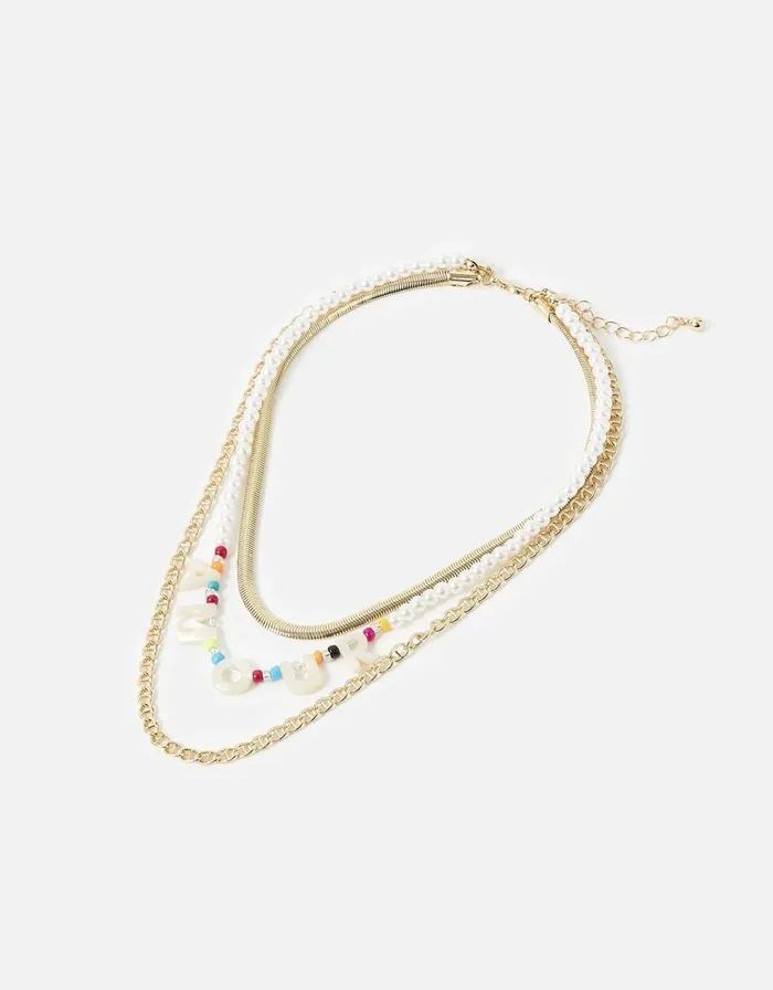 Accessorize Eye Candy AMOUR Layered Necklace Women Necklaces