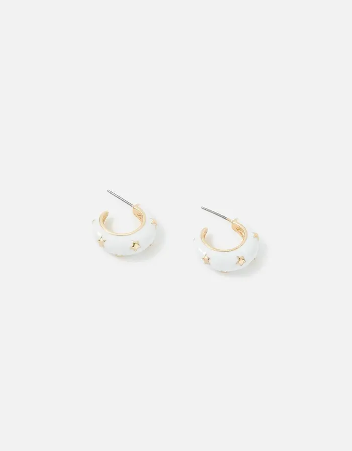 Accessorize Eye Candy Enamel Star Hoop Earrings Women Earrings