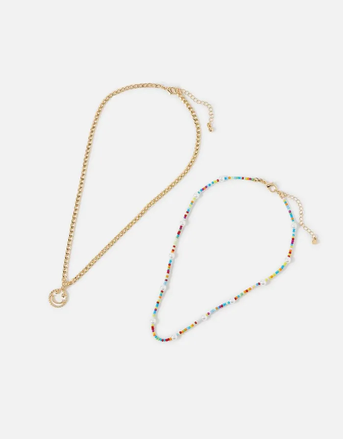 Accessorize Eye Candy Smiley Bead Multirow Necklace Women Necklaces