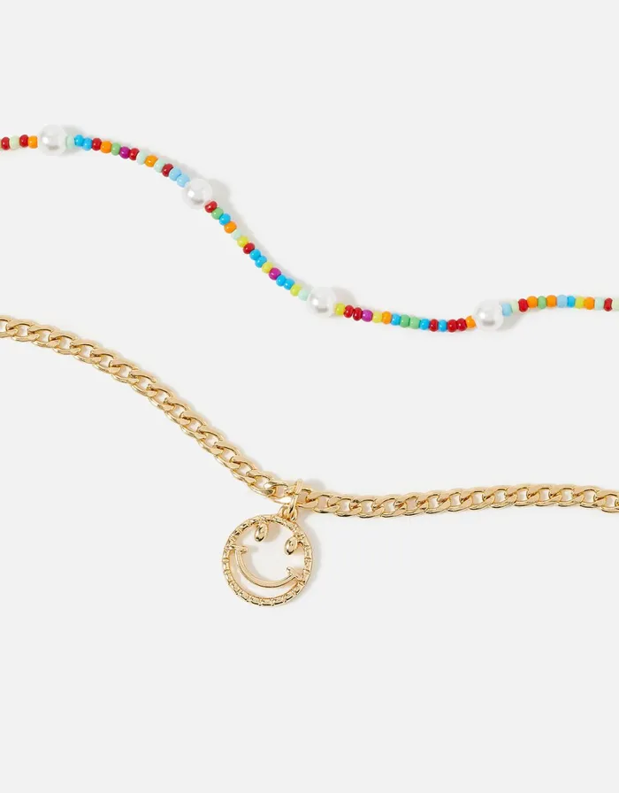 Accessorize Eye Candy Smiley Bead Multirow Necklace Women Necklaces