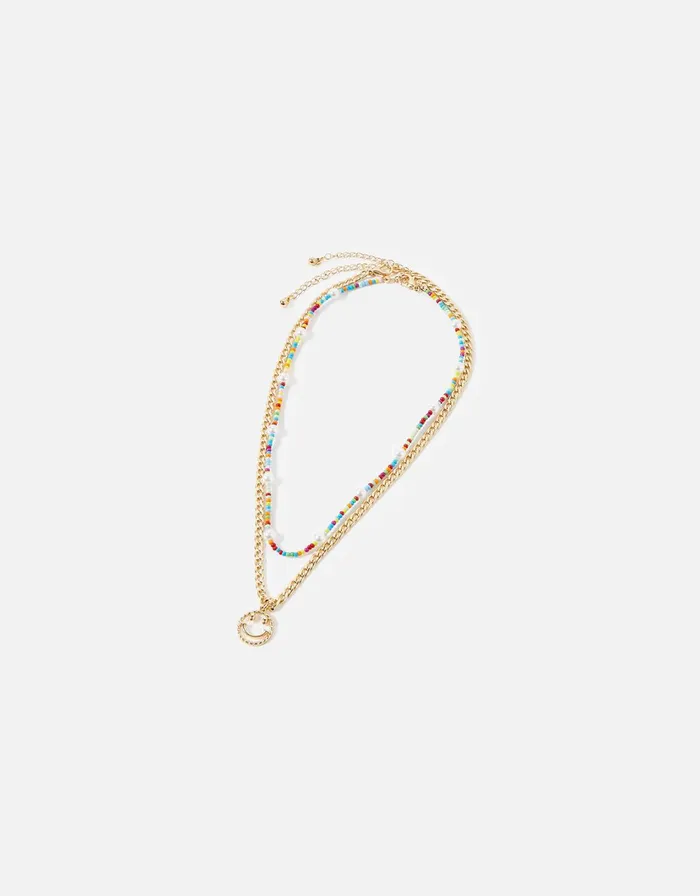 Accessorize Eye Candy Smiley Bead Multirow Necklace Women Necklaces