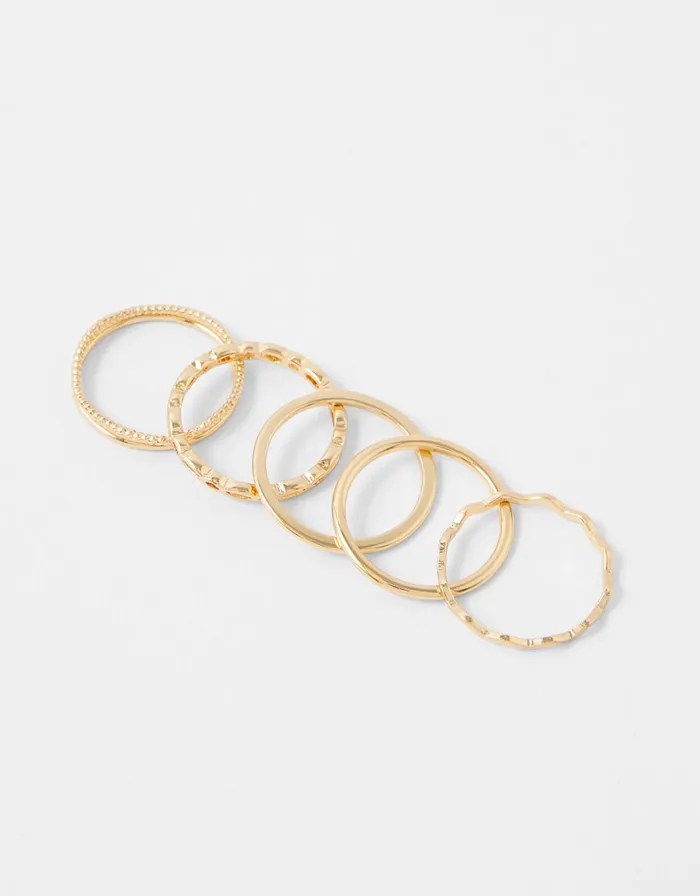 Accessorize Fine Stacking Rings With Recycled Metal Gold Gold Women Rings