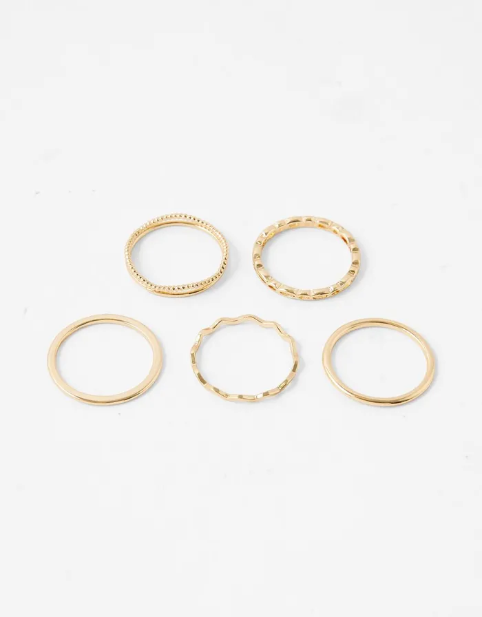 Accessorize Fine Stacking Rings With Recycled Metal Gold Gold Women Rings