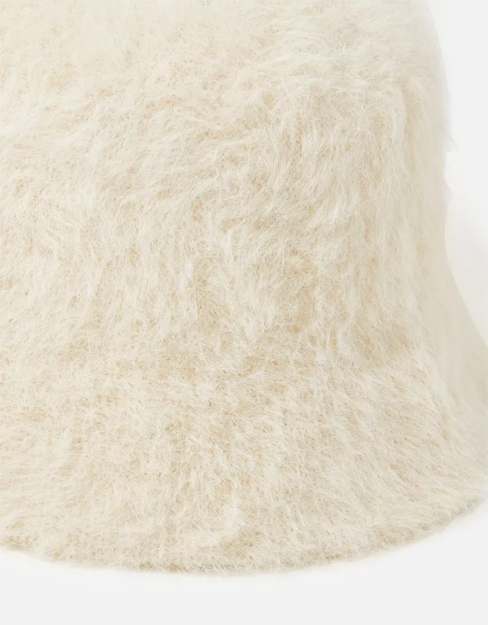Accessorize Fluffy Bucket Hat Natural Natural Women Hats