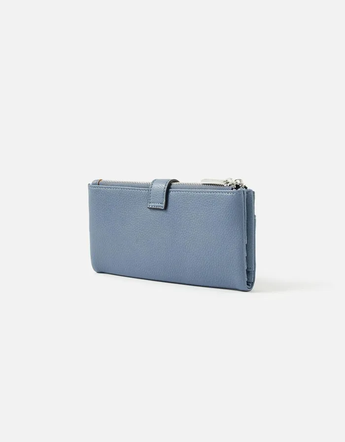 Accessorize Freya Push Lock Wallet Navy Women Vegan Bags Backpacks and Purses