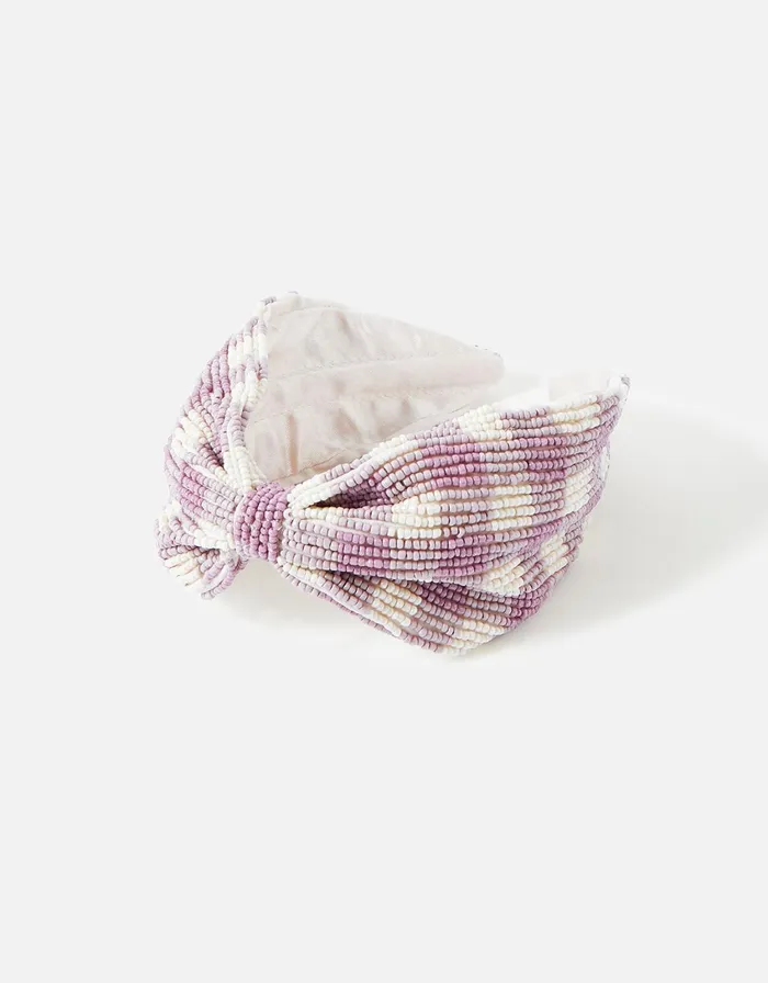 Accessorize Gingham Embellished Headband Women Headbands
