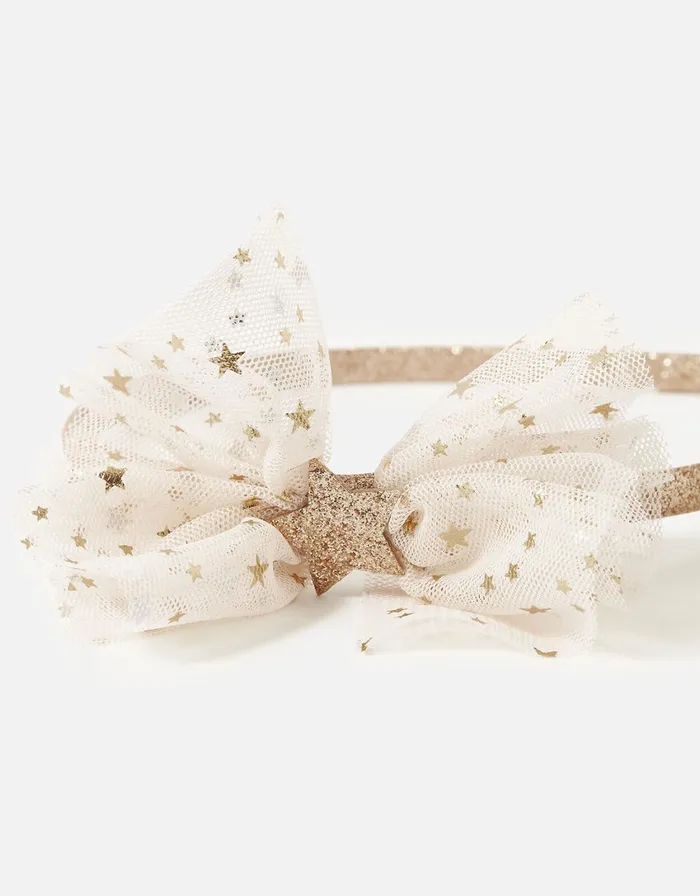 Accessorize Girls Star Mesh Bow Headband Girls Hair Accessories