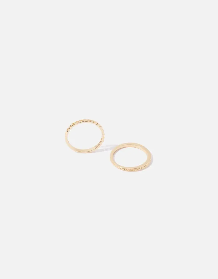 Accessorize GoldPlated Chain Stacking Ring Twinset Gold Gold Women Rings