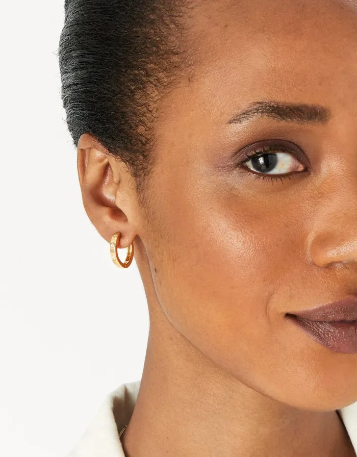 Accessorize GoldPlated Crystal Star Chunky Hoops Women Earrings