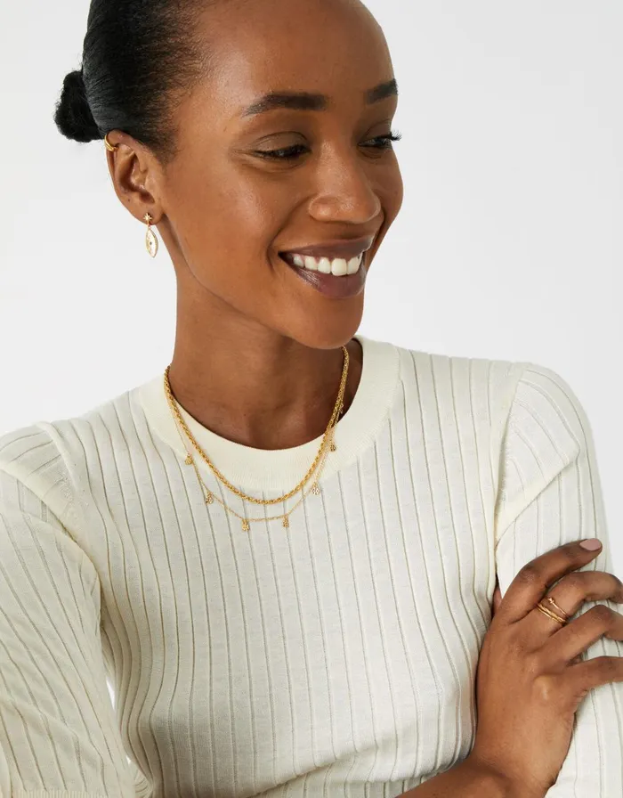 Accessorize GoldPlated Disc Station Necklace Women Necklaces