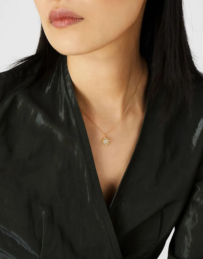 Accessorize GoldPlated Opal Starburst Necklace Women Necklaces