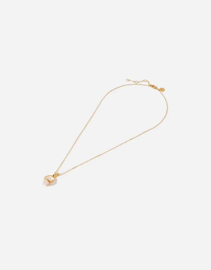 Accessorize GoldPlated Rose Quartz Diamond Pendant Necklace Women Necklaces