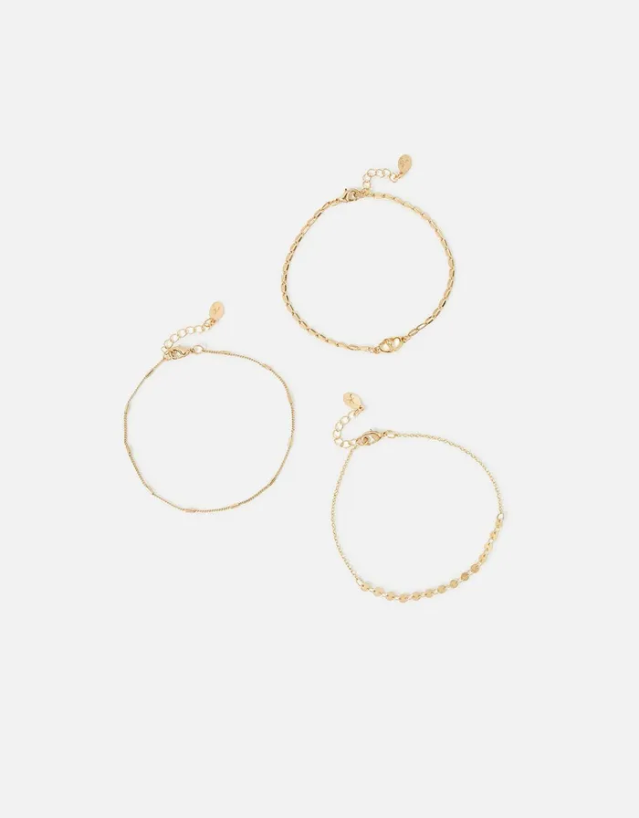 Accessorize Heart Layered Chain Anklet Set Women Anklets