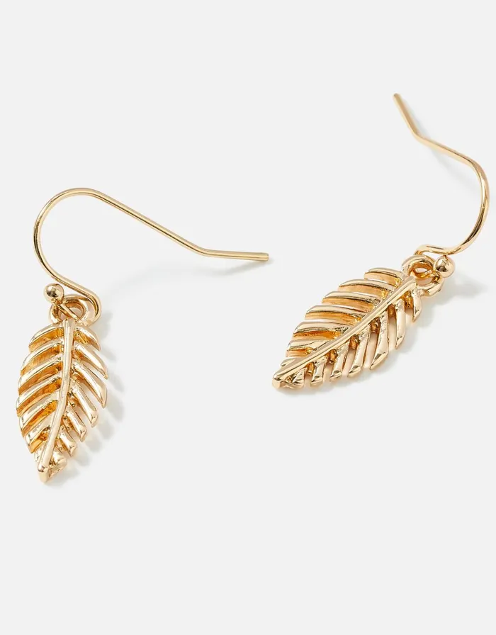 Accessorize Leaf Short Drop Earrings Women Earrings