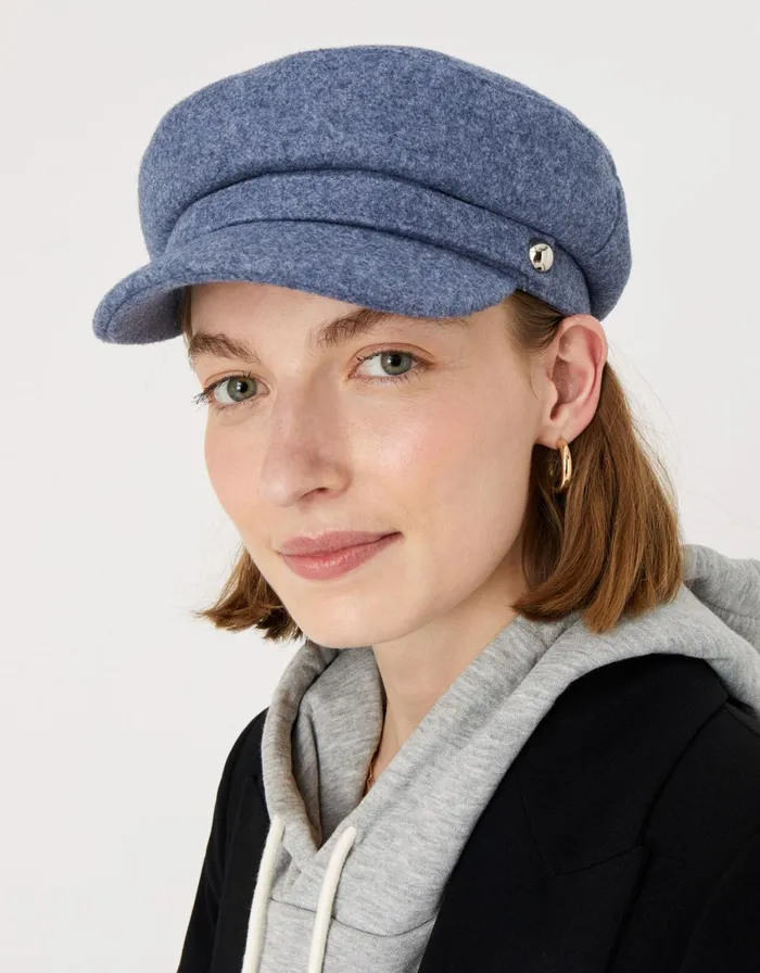 Accessorize Marl Baker Boy Blue Blue Women Hats