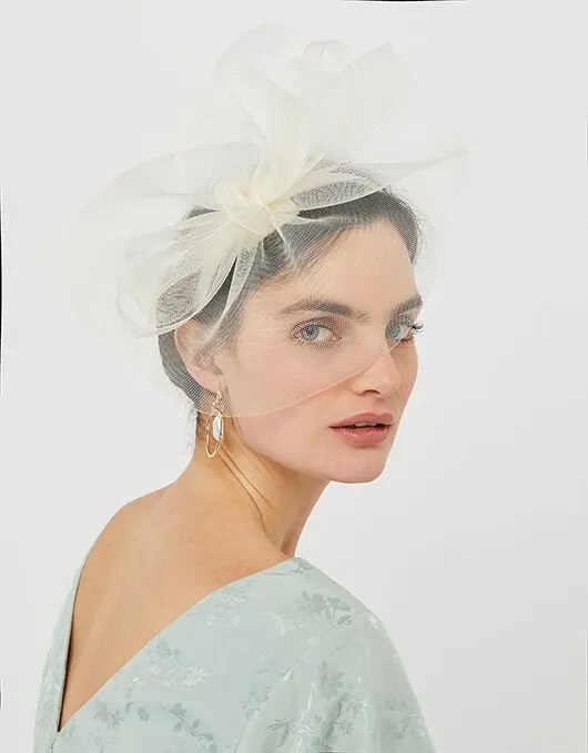 Accessorize Mia Oversized Bow Fascinator Ivory Ivory Women Hats