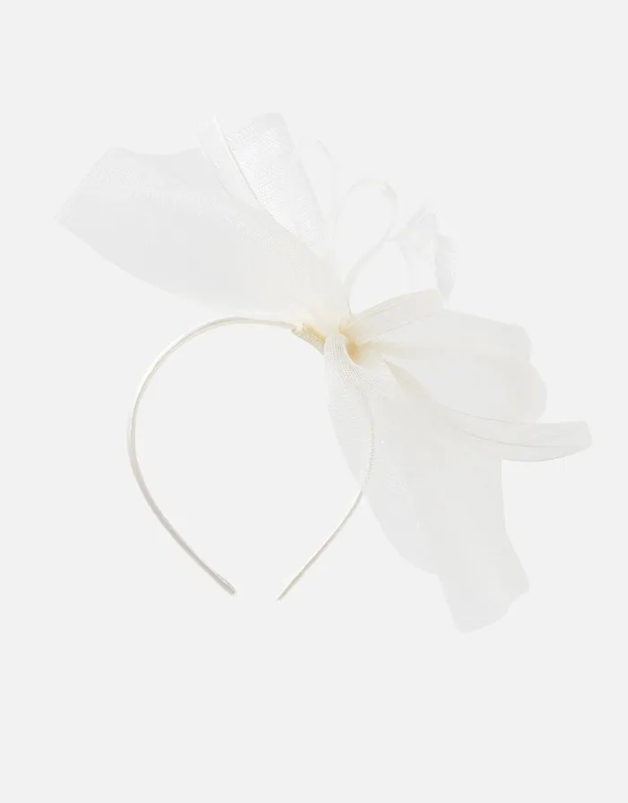 Accessorize Mia Oversized Bow Fascinator Ivory Ivory Women Hats