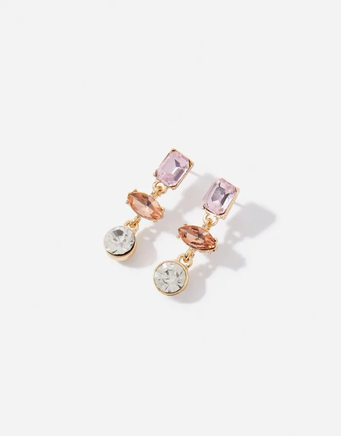 Accessorize Mixed Shape Gem Drop Earrings Women Earrings