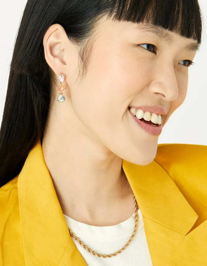 Accessorize Mixed Shape Gem Drop Earrings Women Earrings