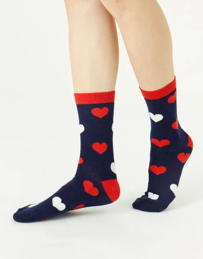 Accessorize Nautical Heart Print Socks Women Socks and Tights