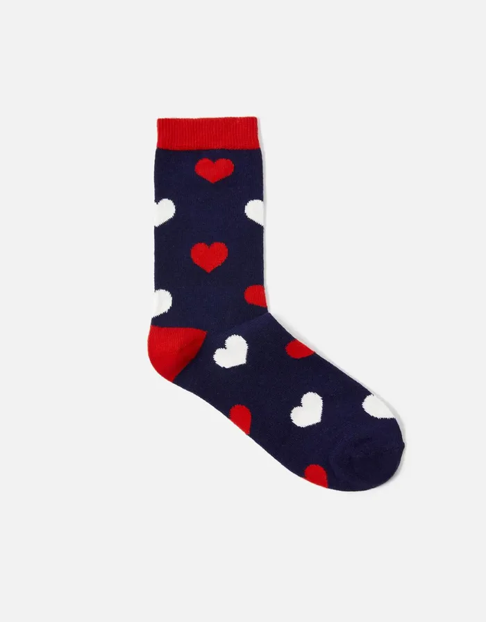Accessorize Nautical Heart Print Socks Women Socks and Tights