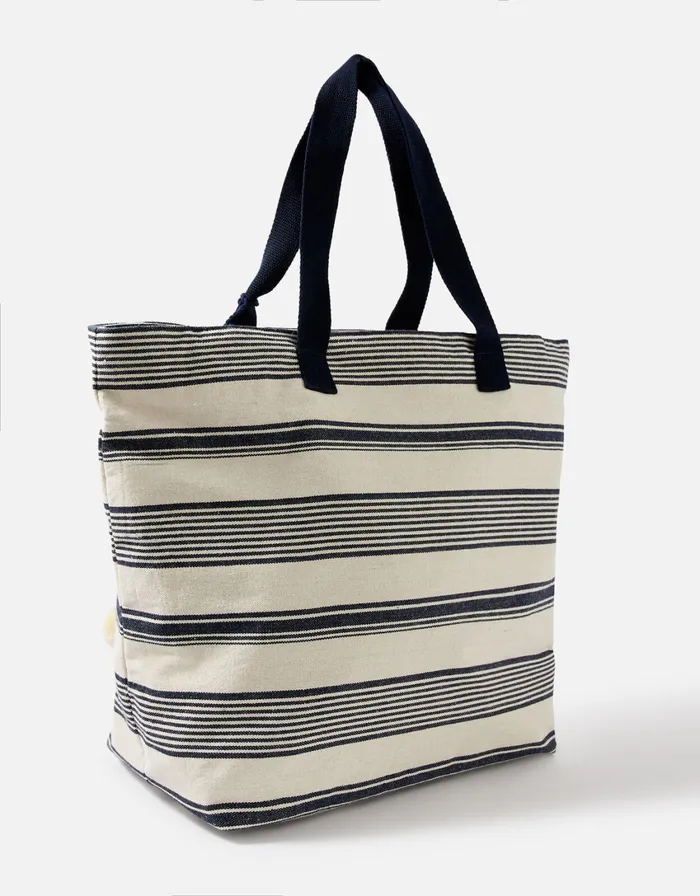 Accessorize Nautical Stripe Woven Tote Bag Women Beach Bags