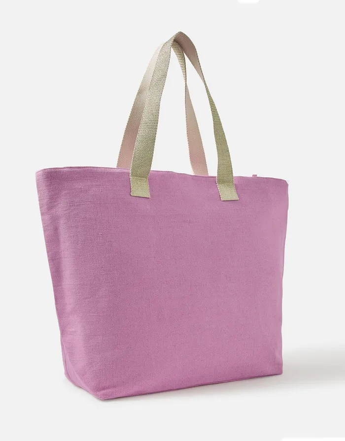 Accessorize Paradise Palm Embroidered Tote Bag Pink Pink Women Beach Bags