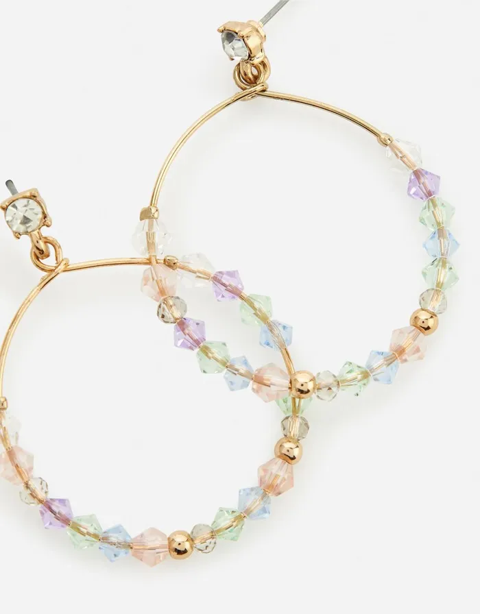 Accessorize Pastel Pop Beaded Hoop Earrings Women Earrings