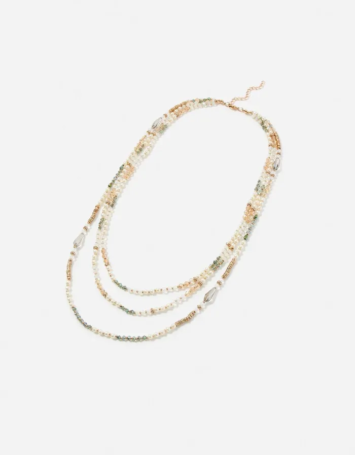 Accessorize Pastel Pop Beaded Layered Necklace Women Necklaces