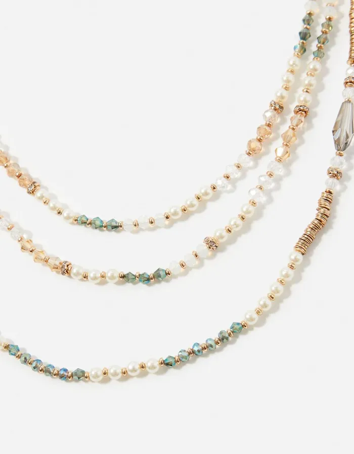 Accessorize Pastel Pop Beaded Layered Necklace Women Necklaces